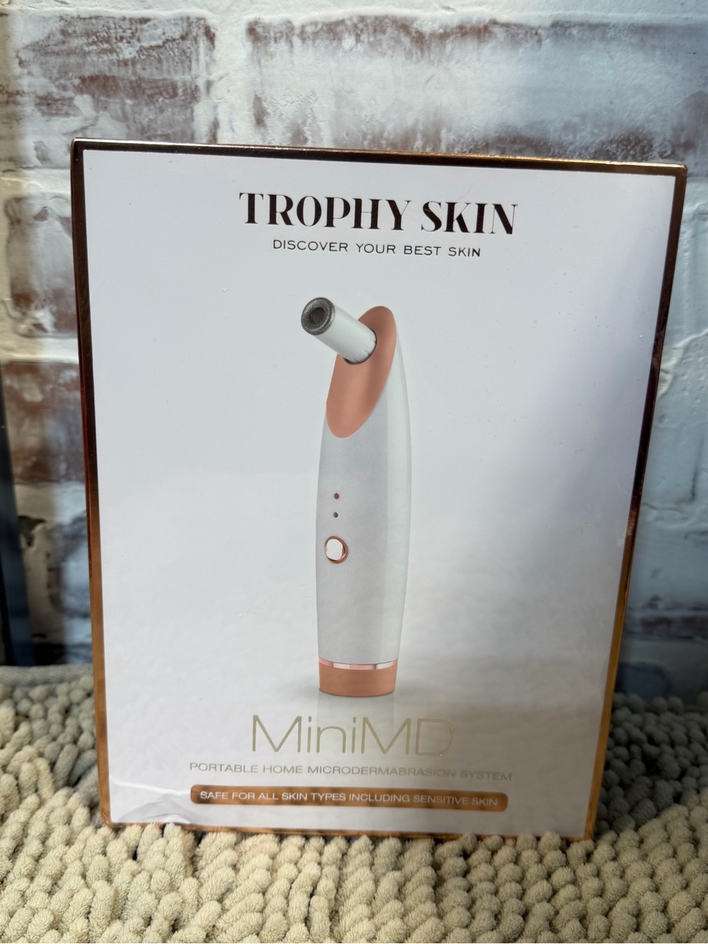 Trophy Skin MiniMD Portable Microdermabrasion Device — White & Rose Gold Accent